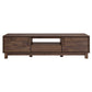 Mid-Century Modern Low Profile Entertainment TV Stand for 65/60/55 inch TV, Farmhouse Entertainment Center with 2 Fluted Door and Storage Living Room, Walnut