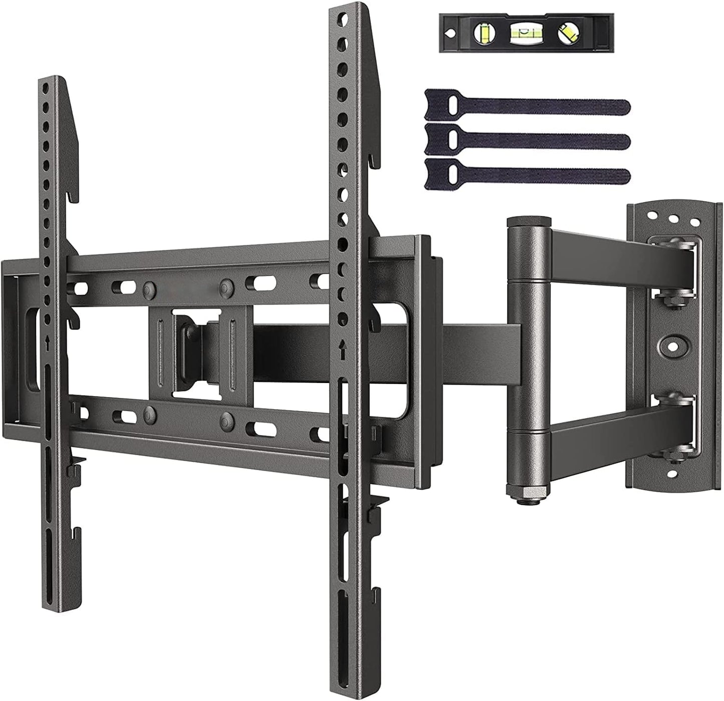 Full Motion TV Wall Mount for Most 23-60 inch LED LCD OLED Flat Curved TVs up to 88lbs, Single Articulating Arm, Adjust Bracket Height, Extension, Max 400x400mm