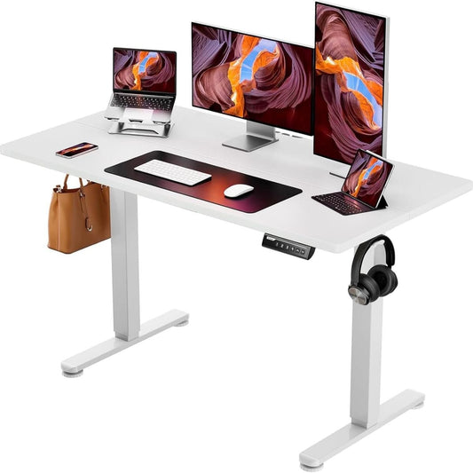 Height Adjustable Electric Standing Desk, 48 x 24 Inches Sit Stand up Desk,White