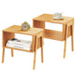MONINXS Stackable End Tables, Bamboo Bedside Tables Storage Night tables for Bedroom, Set of 2