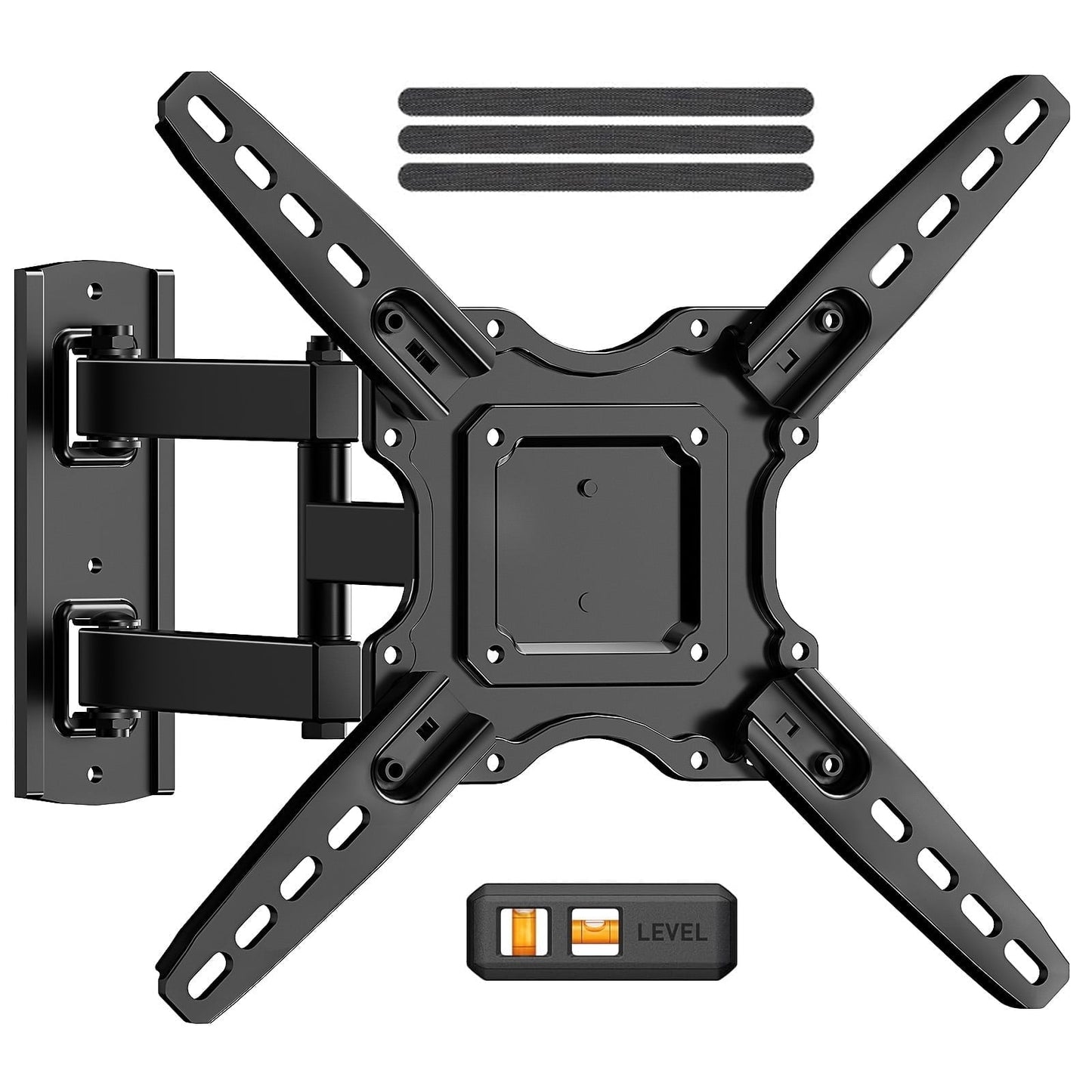 MountFTV Full Motion TV Wall Mount Bracket for 26-65 inch TVs, Max 400*400mm, Holds up to 77 lbs, 12"/16" Wood Studs（复制）