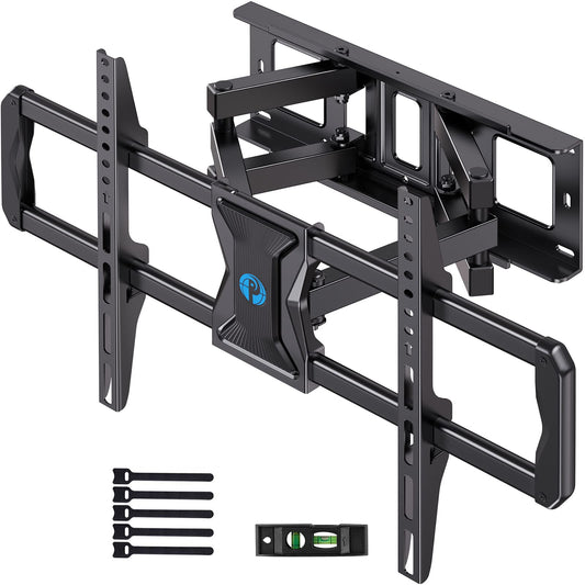 MountFTV Full Motion TV Wall Mount for 37-75 inch LED LCD OLED TVs, Dual Articulating Extension Arms Swivel TV Mount Wall Bracket, Max 600x400mm, Holds up to 100lbs