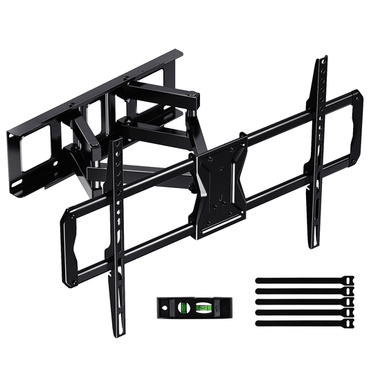 MountFTV Full Motion TV Wall Mount Bracket for 37-75 inch LED LCD OLED Curved TVs Monitors, Dual Articulating Extension Arms Tilt Swivel TV Wall Mount , Max 600x400mm, Holds up to 100lbs