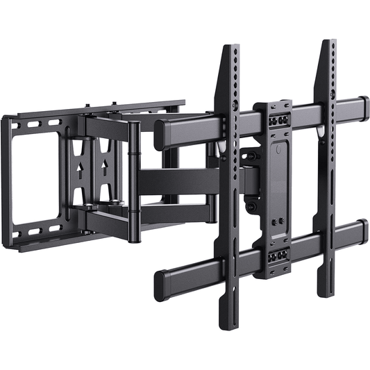 MountFTV Full Motion TV Wall Mount Bracket Fit for 37-75" Flat Curved LED TVs, Max 600x400mm,Holds up to 132lbs