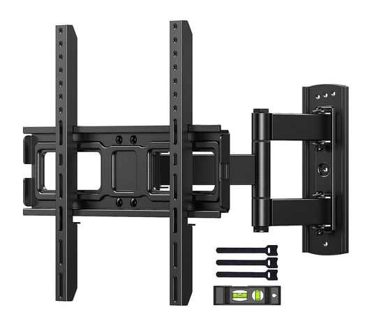 MountFTV Full Motion TV Wall Mount Bracket for 32-55 inch LED LCD OLED Flat Curved Screen TVs Up to 77lbs, Max 400x400mm