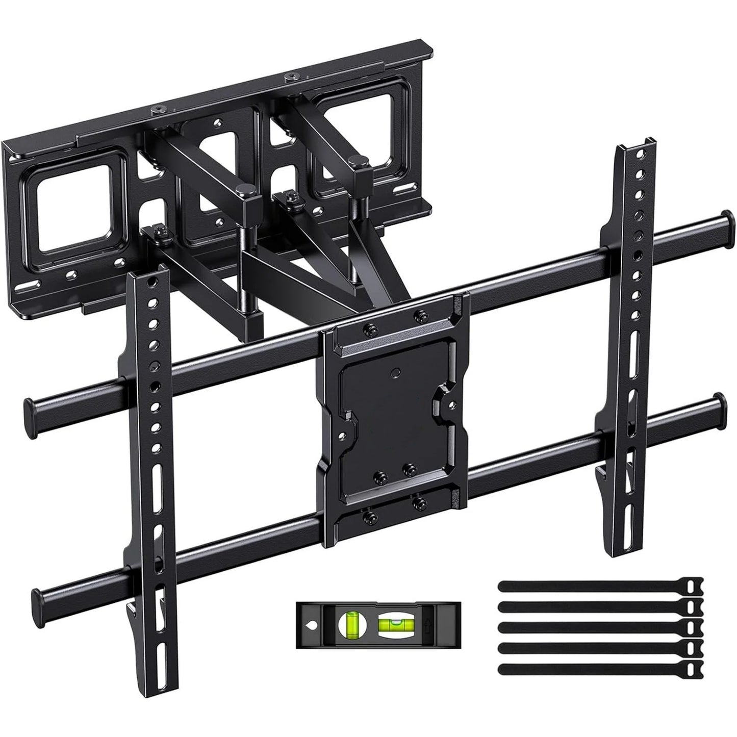 MountFTV Full Motion TV Wall Mount Bracket for 37-75 inch Flat Curved TVs, Max 600x400mm, Holds up to 132lbs