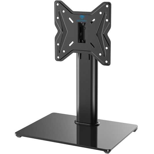 PERLESMITH Swivel Universal TV Stand for 19-39" TVs/Monitor/PC Height Adjustable with Tempered Glass Base Max 200x200