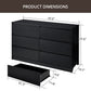 CHITOOMA 6 Drawer Dresser Wood Storage Cabine for Bedroom, Closet, Hallway, Entryway, Nursery Room, White