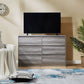 CHITOOMA 6 Drawer Dresser Wood Storage Cabine for Bedroom, Closet, Hallway, Entryway, Nursery Room, Gray