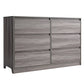 CHITOOMA 6 Drawer Dresser Wood Storage Cabine for Bedroom, Closet, Hallway, Entryway, Nursery Room, Gray