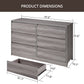 CHITOOMA 6 Drawer Dresser Wood Storage Cabine for Bedroom, Closet, Hallway, Entryway, Nursery Room, Gray