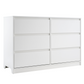 CHITOOMA 6 Drawer Dresser Wood Storage Cabine for Bedroom, Closet, Hallway, Entryway, Nursery Room, White