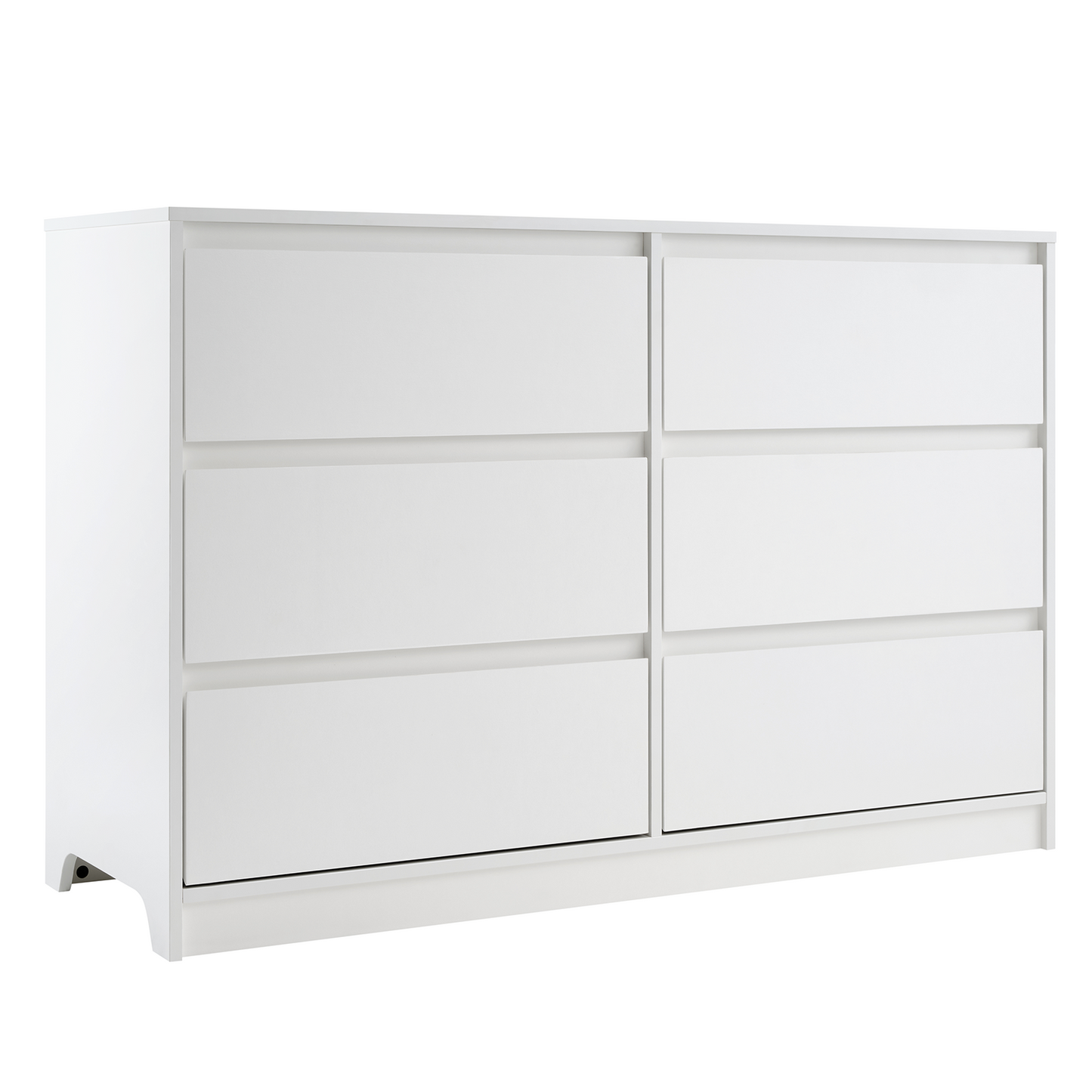 CHITOOMA 6 Drawer Dresser Wood Storage Cabine for Bedroom, Closet, Hallway, Entryway, Nursery Room, White