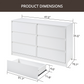 CHITOOMA 6 Drawer Dresser Wood Storage Cabine for Bedroom, Closet, Hallway, Entryway, Nursery Room, White
