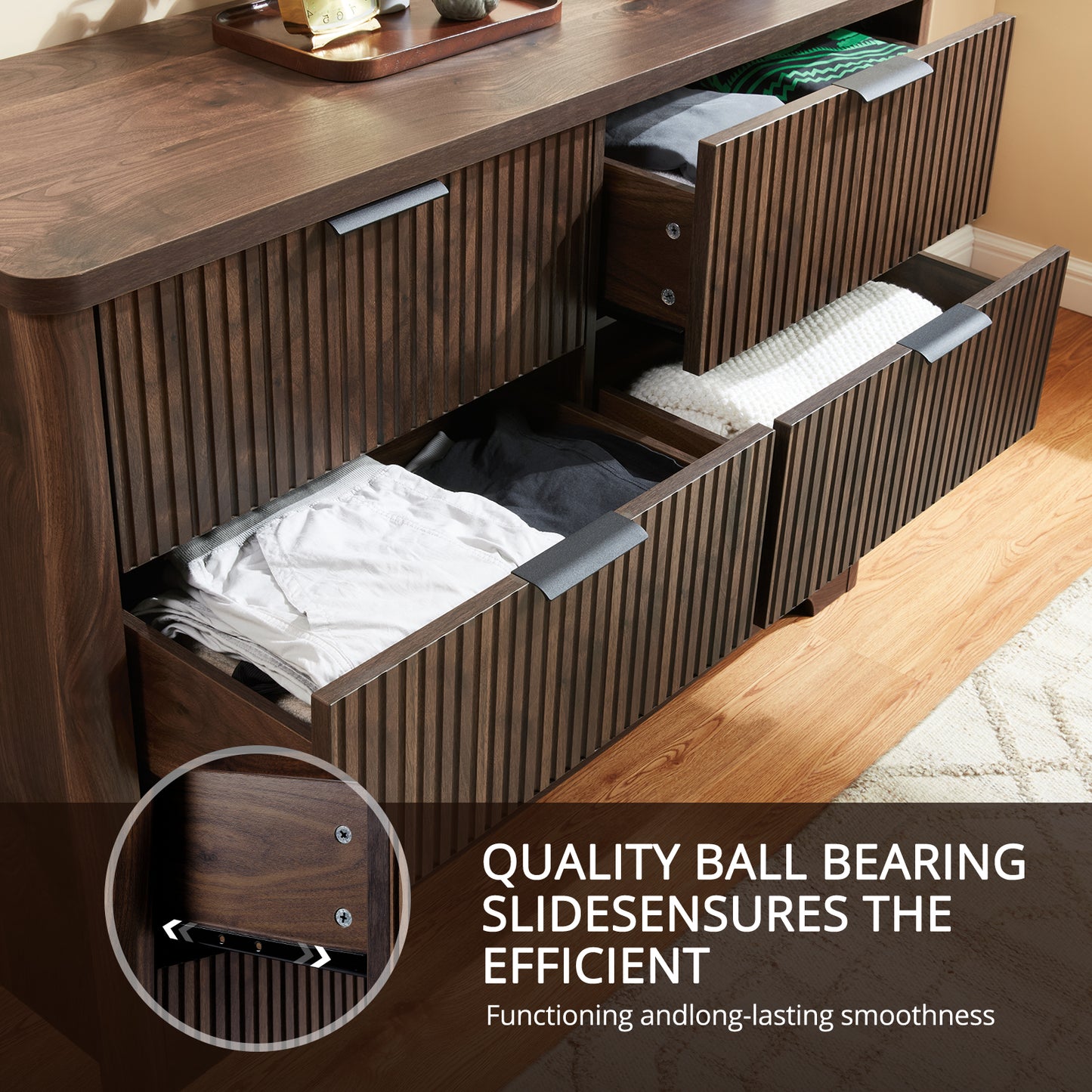 CHITOOMA 6 Drawer Dresser for Bedroom Modern Storage Tower for Closet, Hallway, Entryway, Nursery Room