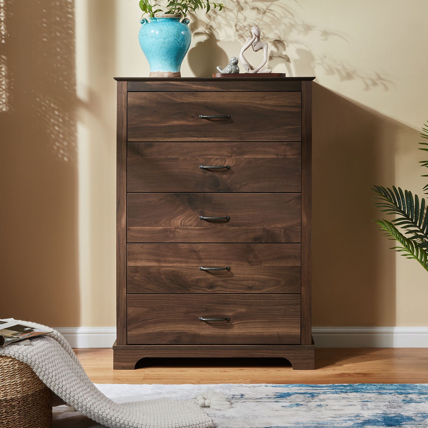 CHITOOMA 5 Drawer Dresser for Bedroom Modern Storage Tower for Closet, Hallway, Entryway, Nursery Room