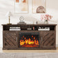 Electric Fireplace TV Stand for TVs up to 70 inch with Remote Control, Entertainment Center with 23″ Fireplace, Vintage Brown