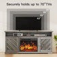 Electric Fireplace TV Stand for TVs up to 70 inch with Remote Control Entertainment Center with 23″ Fireplace, Gray