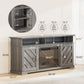Electric Fireplace TV Stand for TVs up to 70 inch with Remote Control Entertainment Center with 23″ Fireplace, Gray