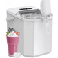 Philergo Ice Maker Countertop, 26lbs Per day, 9 Bullet Ice Cubes Ready in 6 Mins, Auto-Cleaning with Basket and Scoop for Home/RV/Camping/Party/Travel,White