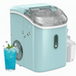 Philergo Nugget Ice Maker Countertop, 35lbs/Per Day, Self-Cleaning Sonic Ice Maker with Ice Scoop and Basket, Portable Chewable Pellet Ice for Home/Party/RV/Camping, Stainless Steels,Green