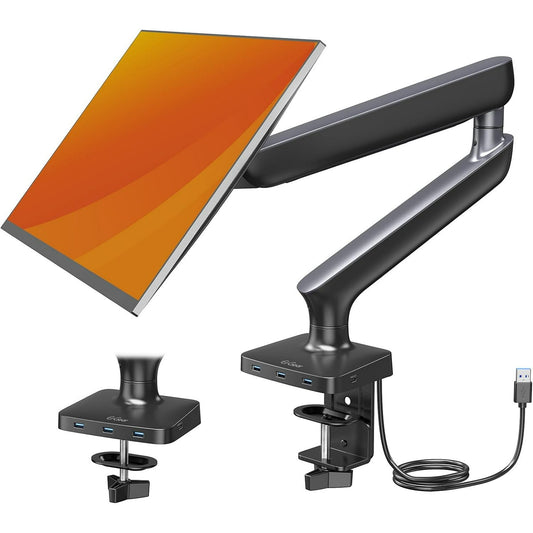 Swivel Ultrawide Curved Monitor Arm - Upgraded Sturdy Desk Mount with USB Hub, Vesa Mount Holds up to 24 lbs