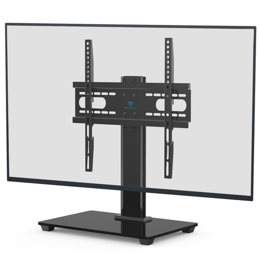 Universal TV Stand for 32-55 Inch TVs Height Adjustable TV Base Stand with Tempered Glass Base & Wire Managemen, Hold up to 88lbs, Max 400x400mm