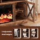 Electric Fireplace TV Stand for 70 inch TVs Farmhouse TV Console with 23″ Fireplace, Vintage Brown