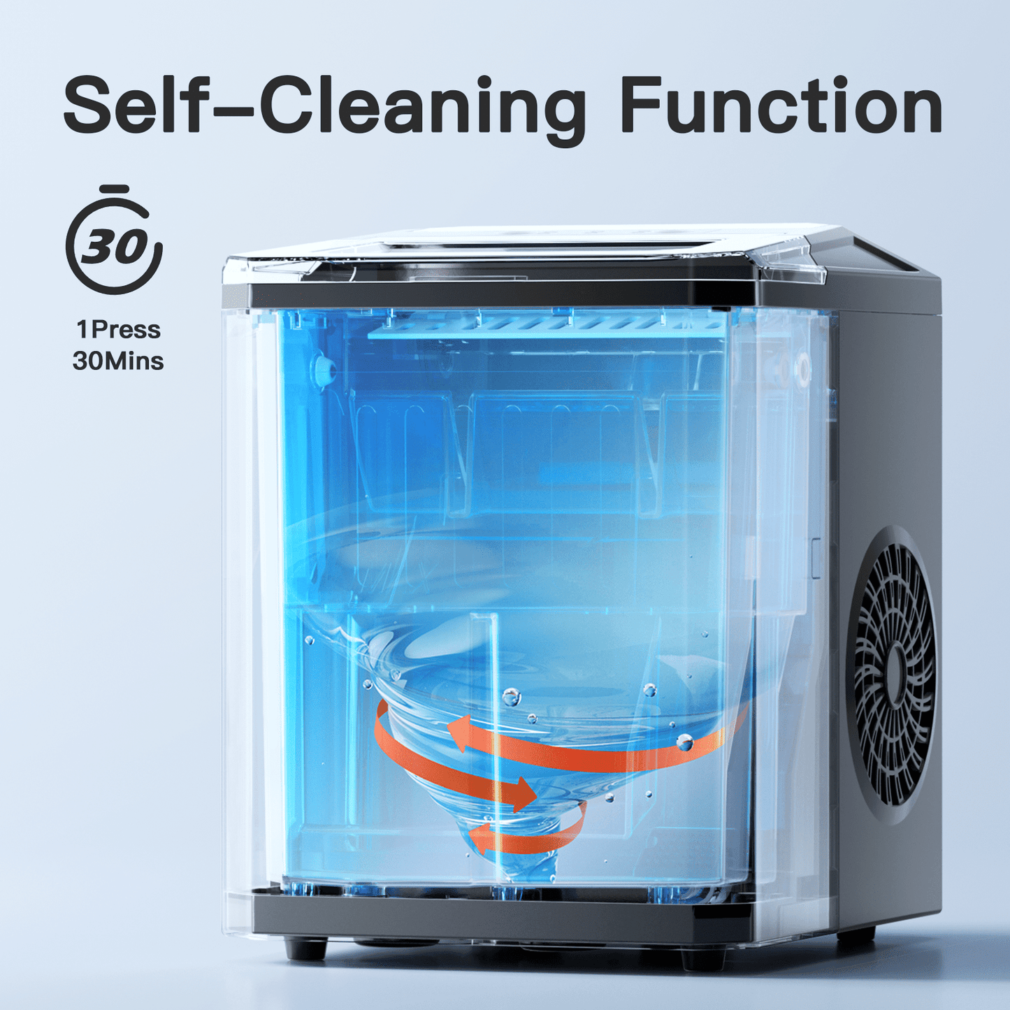 Philergo Countertop Ice Maker 26 lbs/24h 9 Cubes/6 Mins with Self-Cleaning Bullet Ice Maker for Home Office Bar Party