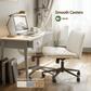 PU Armless Office Desk Chair with Wheels,PU Leather Cross Legged Wide Chair,Mid Back Adjustable Swivel Computer Task Chairs Vanity Chair for Home,Office(Beige) - Walmart.com