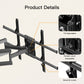 PERLESMITH Full Motion TV Mount for 37-84" TV with Swivel Tilt Extension Fits 16 to 24" Studs, Max 600x400, Holds up to 132 lbs