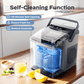 Ice Makers Countertop,Ice Maker Machine 6 Mins 9 Bullet Ice, 26 Lbs/24 Hrs, Nugget Ice Maker with Self Cleaning Function, Ice Maker for Home Kitchen Party, Silver