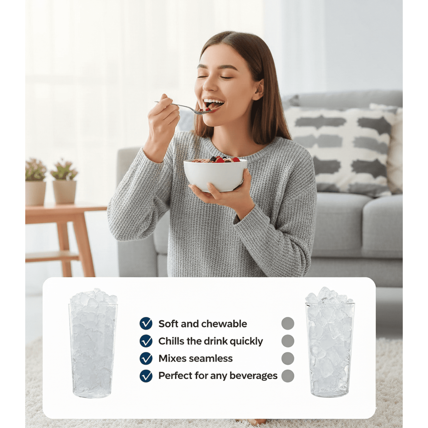 Philergo Nugget Ice Maker Countertop, 35lbs/Per Day, Self-Cleaning Sonic Ice Maker with Ice Scoop and Basket, Portable Chewable Pellet Ice for Home/Party/RV/Camping, Stainless Steels,Black