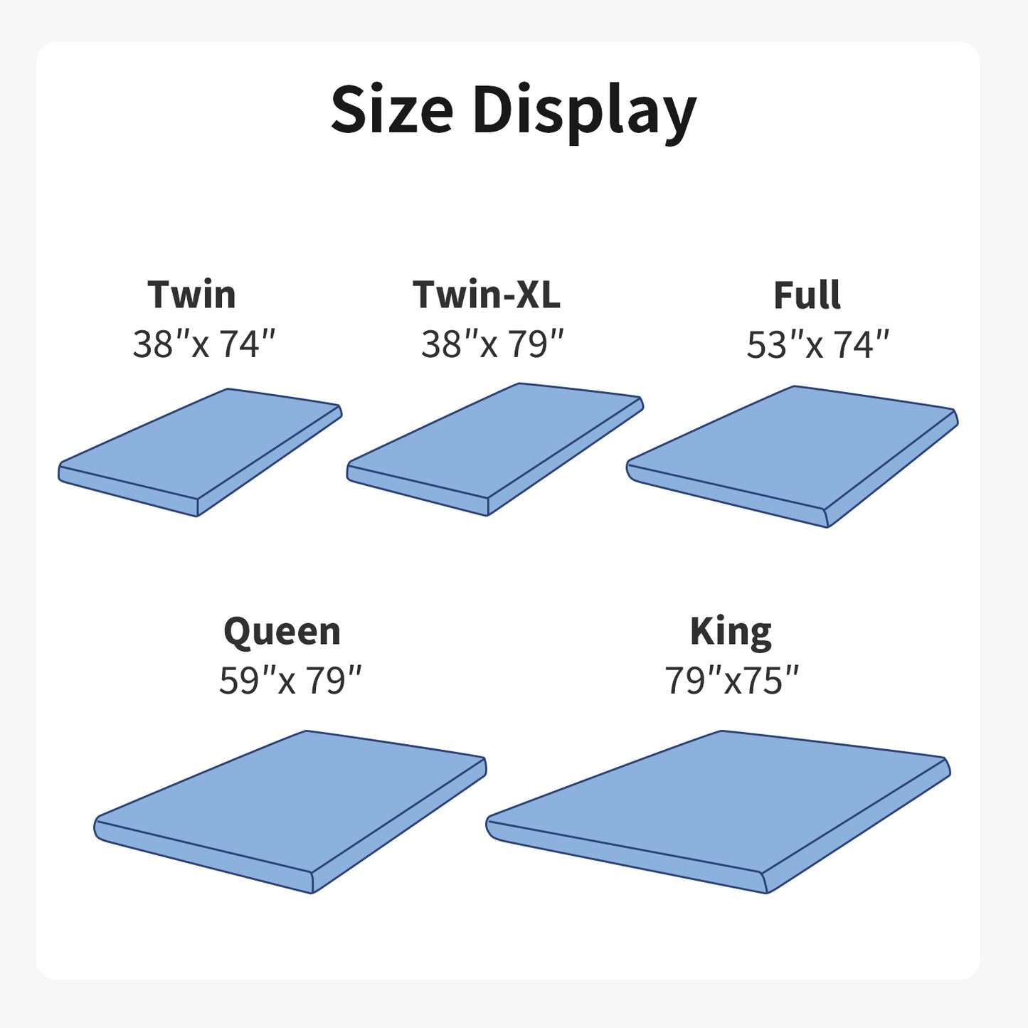 3 inch Non-Slip Design Gel Memory Foam Mattress Topper with Removable & Washable Cover for Cooling Sleep,Pressure Relief ,CertiPUR-US Certified - King