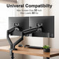 Dual Monitor Mount Stand for 13-32 inch Screens, 360° Heavy Duty Adjustable Arm Desk Mount with Tilt, Swivel, Rotation, Holds Up to 22lbs per Monitor Arm
