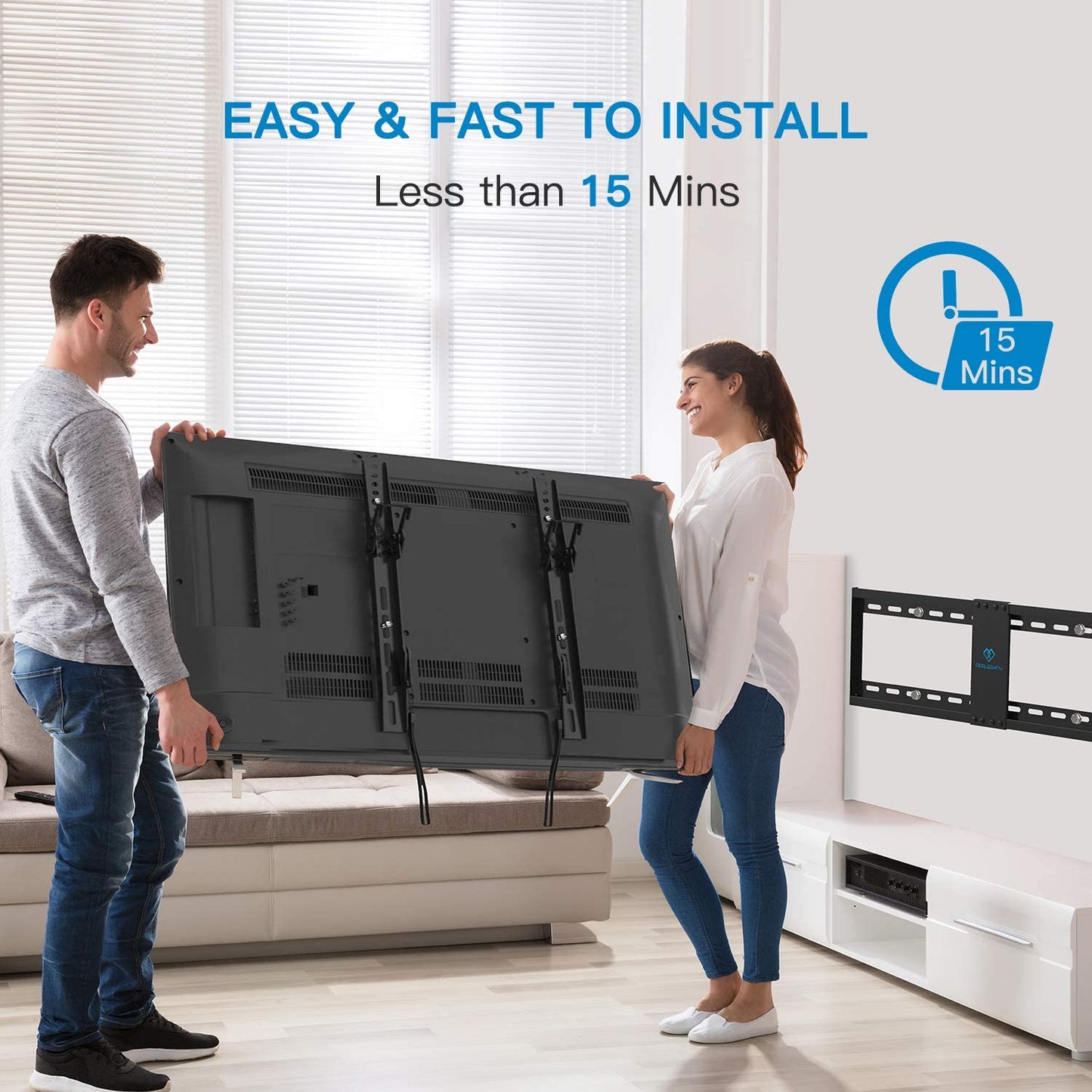 Tilting Universal TV Wall Mount Bracket for 32-82" LED LCD OLED Flat Screen TVs with 600x400 Holds up to 132lbs