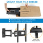 MountFTV Full Motion TV Wall Mount Bracket for 32-55 inch LED LCD OLED Flat Curved Screen TVs Up to 77lbs,Max 600x400mm