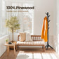Coat Rack Stand with 3 Height Options and 8 Hooks Wooden Freestanding Coat Rack for Home, Office, Entryway, Hallway