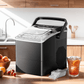 Countertop Ice Makers Machine 6 Mins 9 Bullet Ice, 26 Lbs/24 Hrs, Bullet Ice Maker with Self Cleaning Function, Portable Ice Maker for Home Kitchen Party, Black