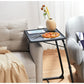 TV Tray Table, Folding Tray Table for Eating with 6 Adjustable Height & 3 Tilt Angle Adjustments, Black
