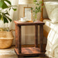 Waterproof End Table for Living Room, Easy Assembly Side Tables, Modern Bedside Nightstand, 2'' Tabletop Thickness, Vintage Brown