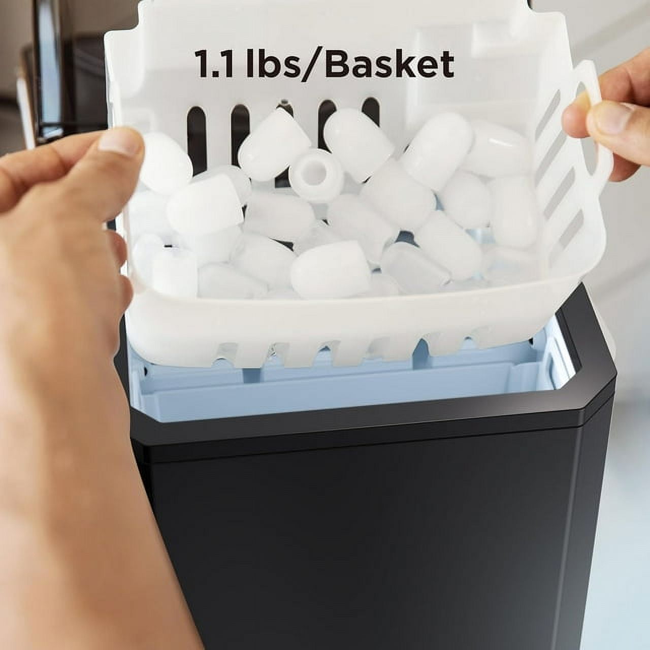 Countertop Ice Maker Machine, Portable Ice Makers Countertop, 26lbs/24H, 9 Cubes in 7 Mins, Self-Cleaning Ice Maker with Ice Scoop and Basket, Black