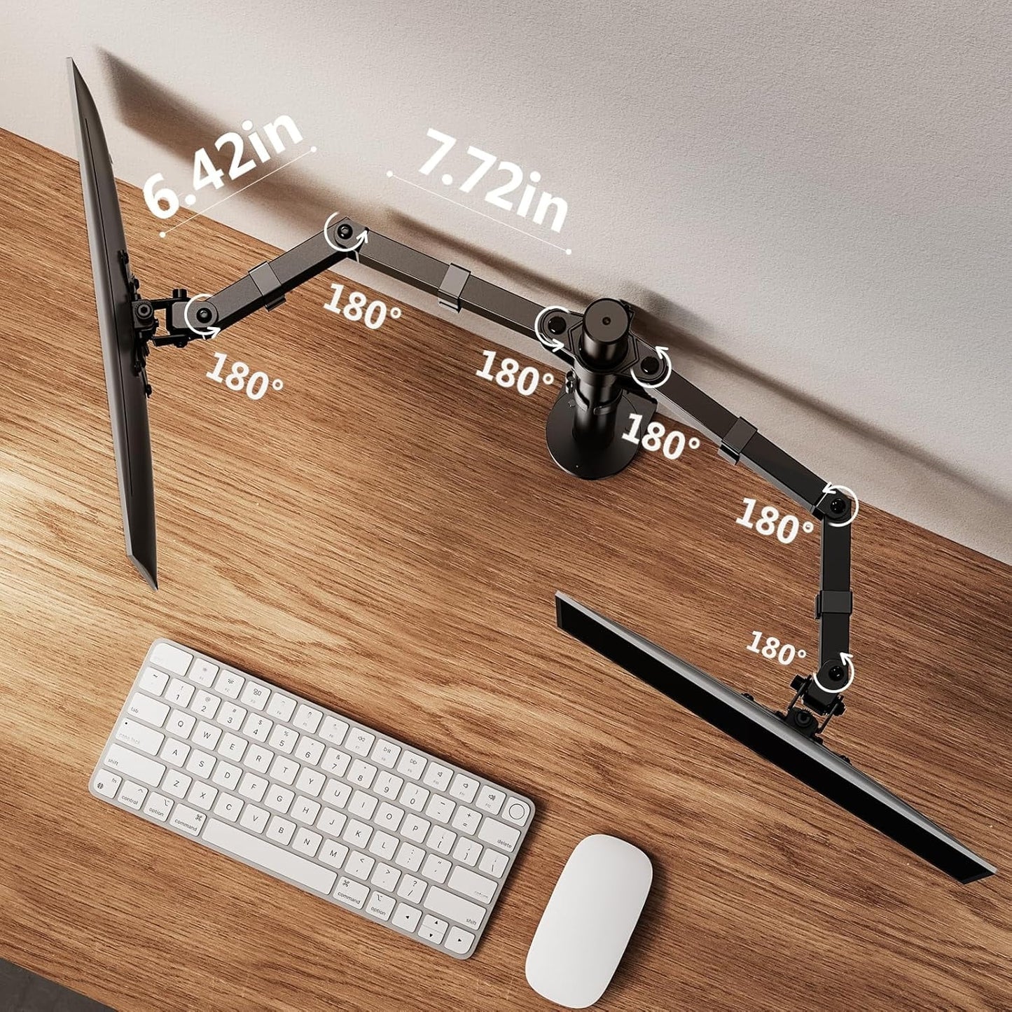 Dual Monitor Stand for 13 to 32” Fully Adjustable Monitor Stand Fits up to 17.6 lbs per Arm