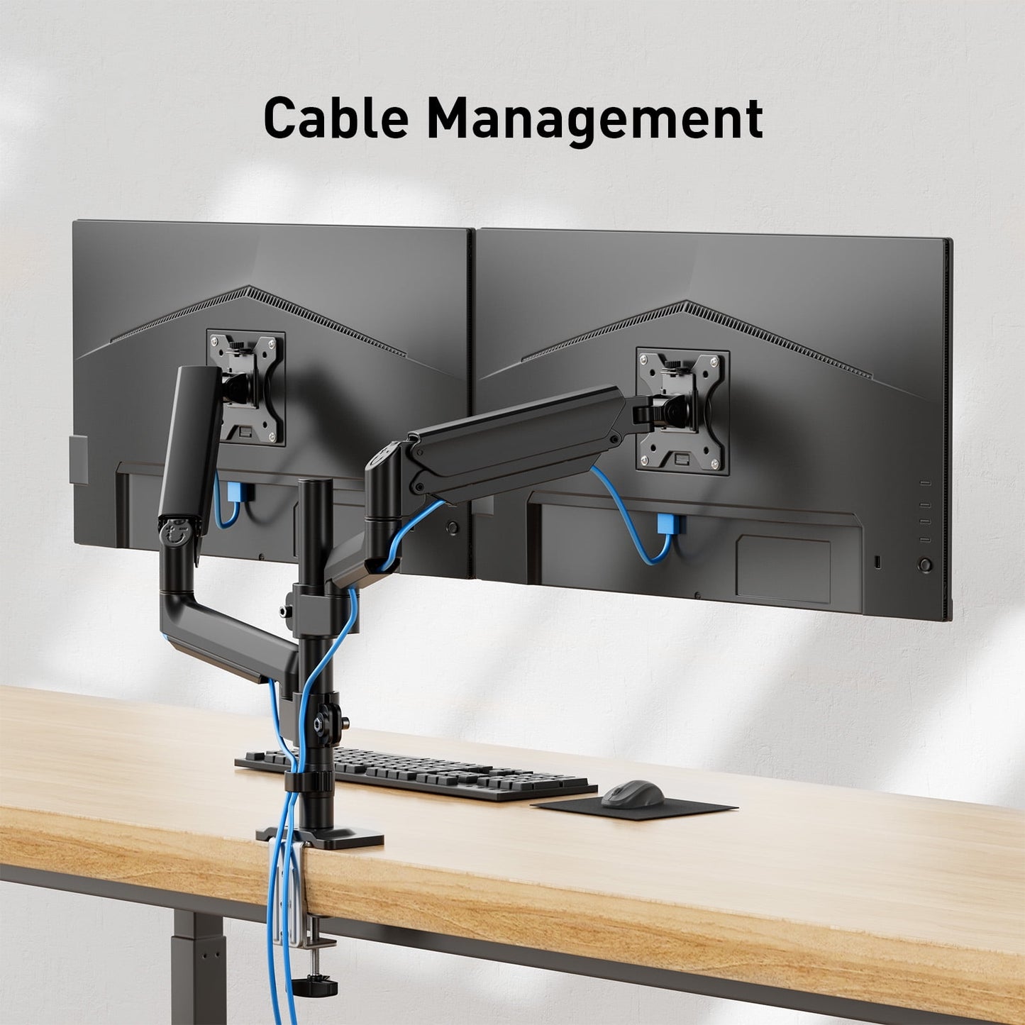 Dual Monitor Mount for 13-32 inch Screens, Adjustable Dual Monitor Arm with 180° Swivel