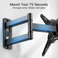 MountFTV Full Motion TV Wall Mount Bracket for Most 26-60 inch LED LCD Flat Curved Screen Monitors TVs, Max 400x400mm,Holds up to 77 lbs