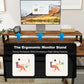 67'' L Shaped Computer Desk with Hutch & Monitor Stand Reversible L-Shaped Gaming Desk with Power Outlet & LED Strip for Home Office, Brown - Walmart.com