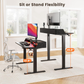 55" x 28″ Electric Standing Desk with Shelf and RGB LED Strip, Adjustable Height Computer Desk for Gaming, Home, Black