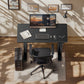 CHITOOMA Electric Standing Desk with Storage Bag, 48" x 24" Adjustable Height Sit to Stand Desk with 4 Memory Pre-Set, Headphone Hook for Home Office, Black