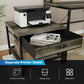 67'' L Shaped Computer Desk with Hutch & Monitor Stand Reversible L-Shaped Gaming Desk with Power Outlet & LED Strip for Home Office, Grey - Walmart.com