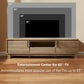 Mid-Century Modern TV Stand for 65″ TVs, Wood TV Console with Reeded 2-Door for Living Room, Nature